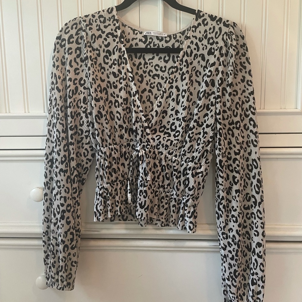 Zara Leopard Blouse